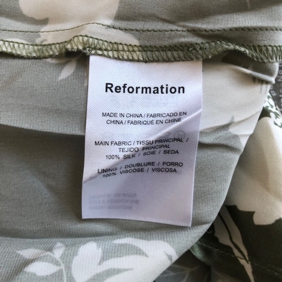 Reformation Genesis Silk Dress Sz6 Willow - Picture 6 of 7